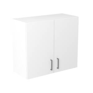 80cm Double Door Wall Cabinet with Sky Gunmetal Handle (Side View)
