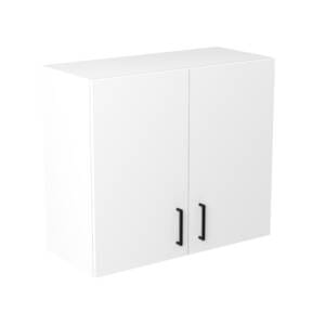 80cm Double Door Wall Cabinet with Sky Matte Black Handle (Side View)