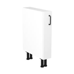 15cm Slimline Base Cabinet Left Hand with Cosmic Matte Black Handle (Side View)