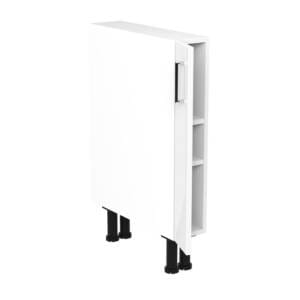 15cm Slimline Base Cabinet Left Hand with Sky Chrome Handle (Door Open)