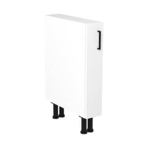 15cm Slimline Base Cabinet Left Hand with Sky Matte Black Handle (Side View)