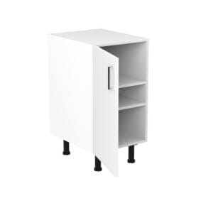 45cm-base-cabinet-left-sky-chrome-handel-open 45cm Base Cabinet Left Hand with Sky Chrome Handle (Door Open)