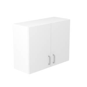 90cm Double Door Wall Cabinet with Cosmic Brushed Nickel Handle (Side View)