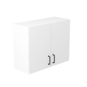 90cm Double Door Wall Cabinet with Cosmic Matte Black Handle (Side View)