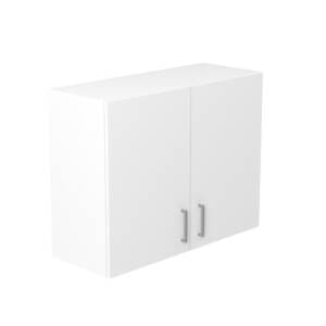 90cm Double Door Wall Cabinet with Sky Brushed Nickel Handle (Side View)