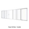 Six Panel Stacking Door Opens Centre Pearl White Inside