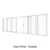 Six Panel Stacking Door Opens Centre Pearl White Outside
