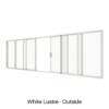Six Panel Stacking Door Opens Centre White Lustre Outside