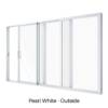 Three Panel Stacking Door Pearl White Outside