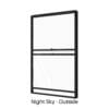 Single Double-Hung Window Night Sky Outside