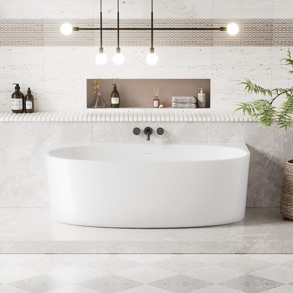 large luxury bath 170cm Morocco Back to the Wall Freestanding Bath