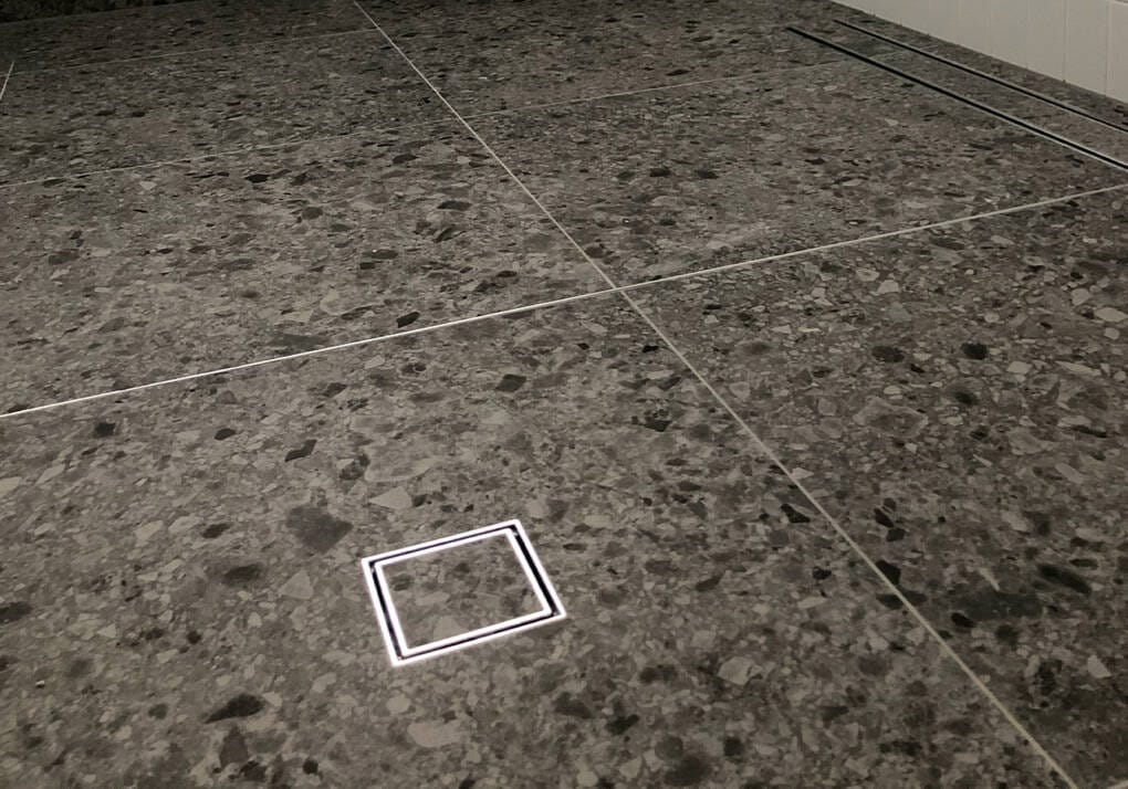 grey terrazzo non-slip shower tiles