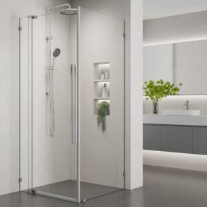 Alpine Frameless Pivot Door & Return