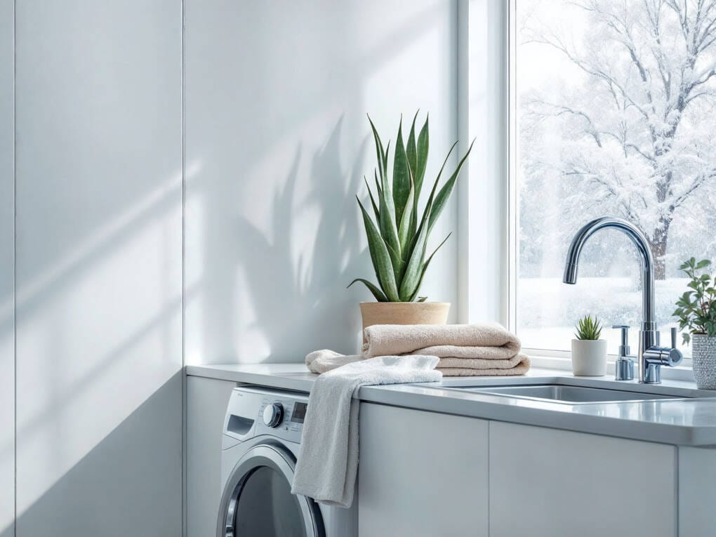 chrome laundry tap with stainless steel sink