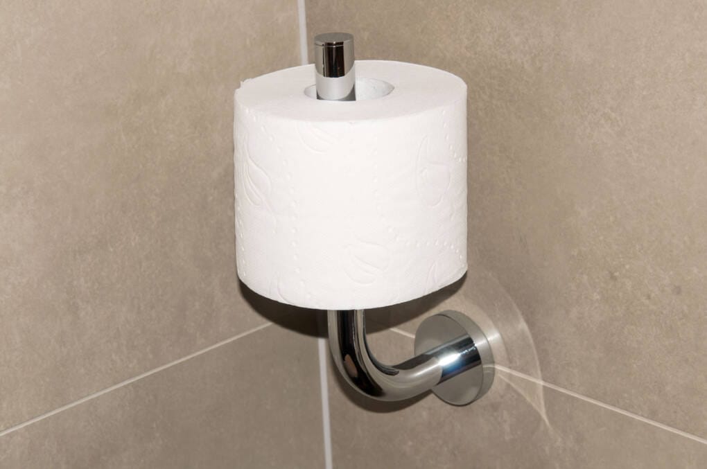 chrome wall mounted vertical toilet roll holder