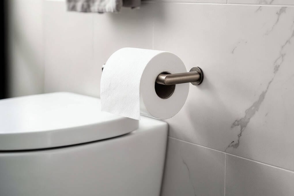 Brushed Nickel Fixed Toilet Roll Holder