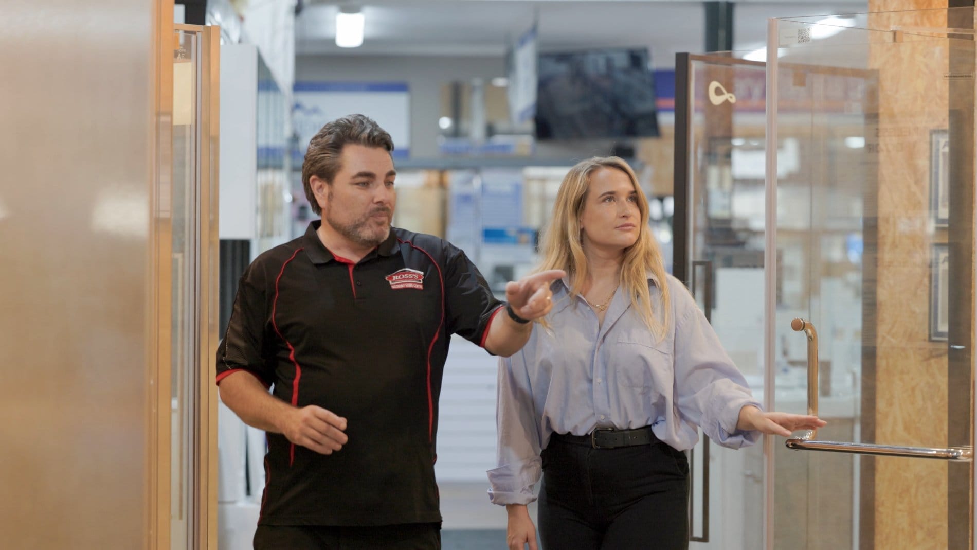 Ross’s Discount Home Centre staff assisting customer in Perth showroom – trusted local bathroom supplier Perth for quality renovations