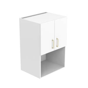 60cm Microwave Wall Cabinet with doors closed, Cosmic Brushed Gold Handles