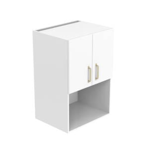 60cm Microwave Wall Cabinet with doors closed, Ranch Brushed Gold Handles