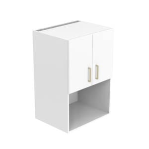 60cm Microwave Wall Cabinet with doors closed, Sky Brushed Gold Handles