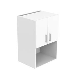 60cm Microwave Wall Cabinet with doors closed, Sky Brushed Nickel Handles