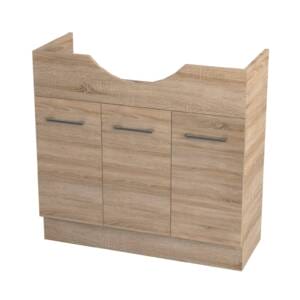 Jessica PVC Semi-Recessed 90cm R-Oak Doors Closed