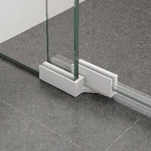 white shower hardware