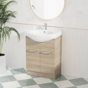 Jessica Semi-Recessed PVC Vanity Unit 60cm Rual Oak