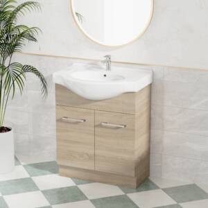 Jessica Semi-Recessed PVC Vanity Unit 75cm R-Oak