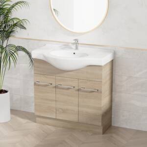 Jessica Semi-Recessed PVC Vanity Unit 90cm R-Oak