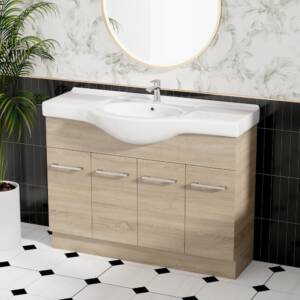 Jessica Semi-Recessed PVC Vanity Unit 120cm R-Oak