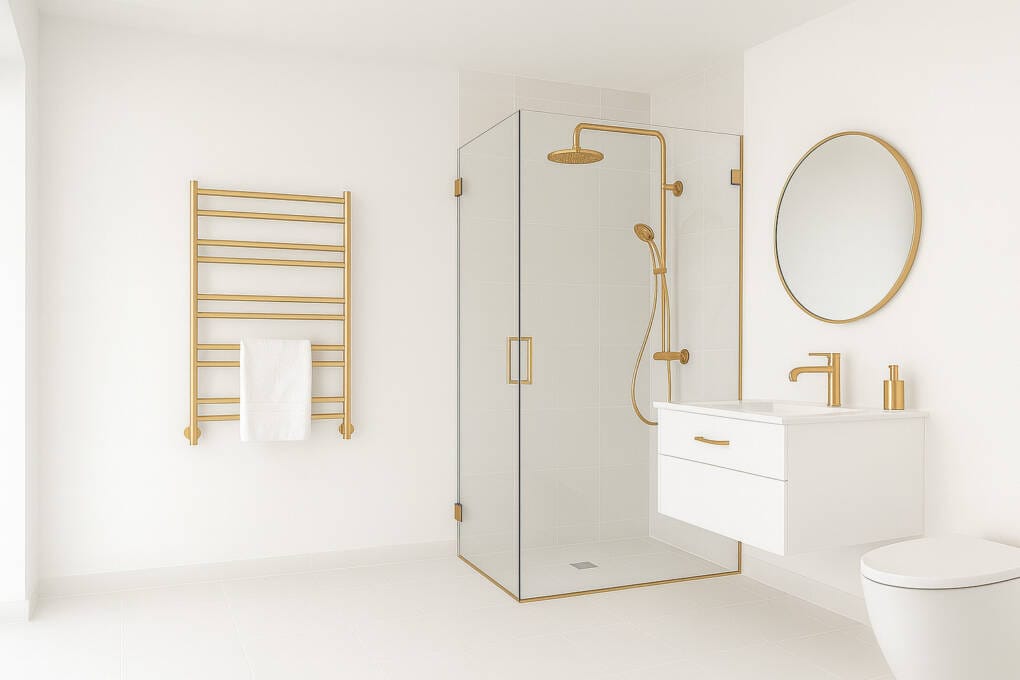 brushed gold bathroom