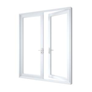 Double Front Entry Door Pearl White