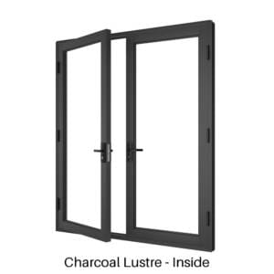 Double Front Entry Door Charcoal Lustre Inside