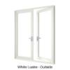 Double Front Entry Door White Lustre Outside