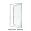Single Front Entry Door Pearl White Outside