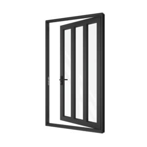 Single Front Entry Door with Double Vertical Midrails