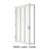 Single Front Entry Door with Double Vertical Midrails White Lustre Inside