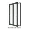 Single Front Entry Door with Single Vertical Midrail Storm Front Inside