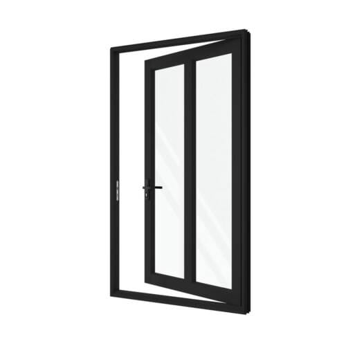 Single Front Entry Door with Single Vertical Midrail