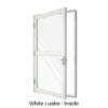 Single Front Entry Door with Single Horizontal Midrail White Lustre Inside
