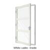 Single Front Entry Door with Double Horizontal Midrails White Lustre Inside