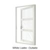 ingle Front Entry Door with Double Horizontal Midrails White Lustre Outside