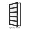 Single Front Entry Door with Four Horizontal Midrails Night Sky Inside