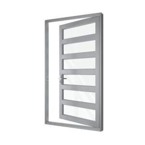 Single Front Entry Door with Five Horizontal Midrails