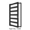 Single Front Entry Door with Five Horizontal Midrails Night Sky Inside