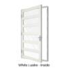 Single Front Entry Door with Five Horizontal Midrails White Lustre Inside