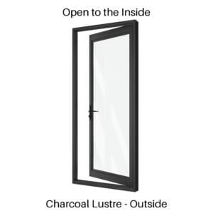Single Hinged Door Charcoal Lustre Outside Single Hinged Door Charcoal Lustre Outside