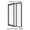 Single Hinged Door with Side Lite Charcoal Lustre Inside
