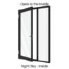 Single Hinged Door with Side Lite Night Sky Inside